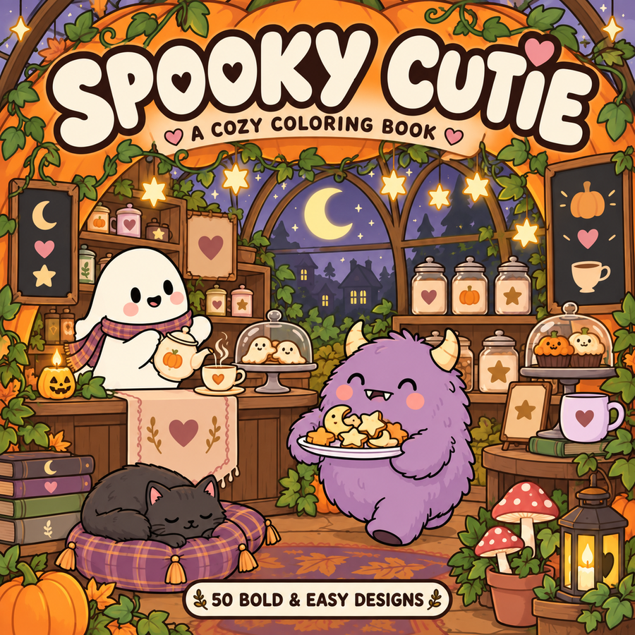 Spooky Cutie coloring book cover